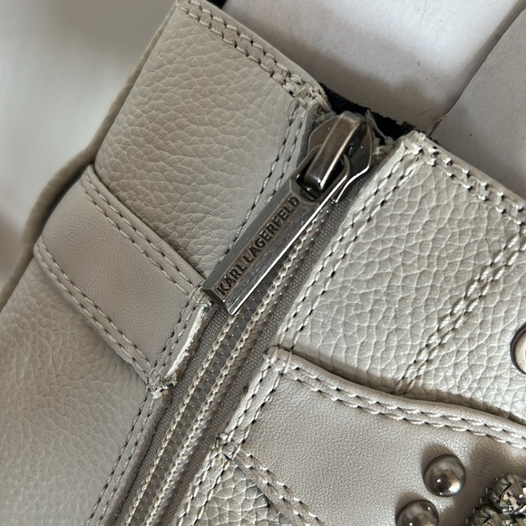 Karl Lagerfeld, Paris cream Moto Biker boot. Size 9 - Picture 6 of 10